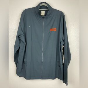 Vuori Men's Gray Venture Track Jacket with Orange Logo